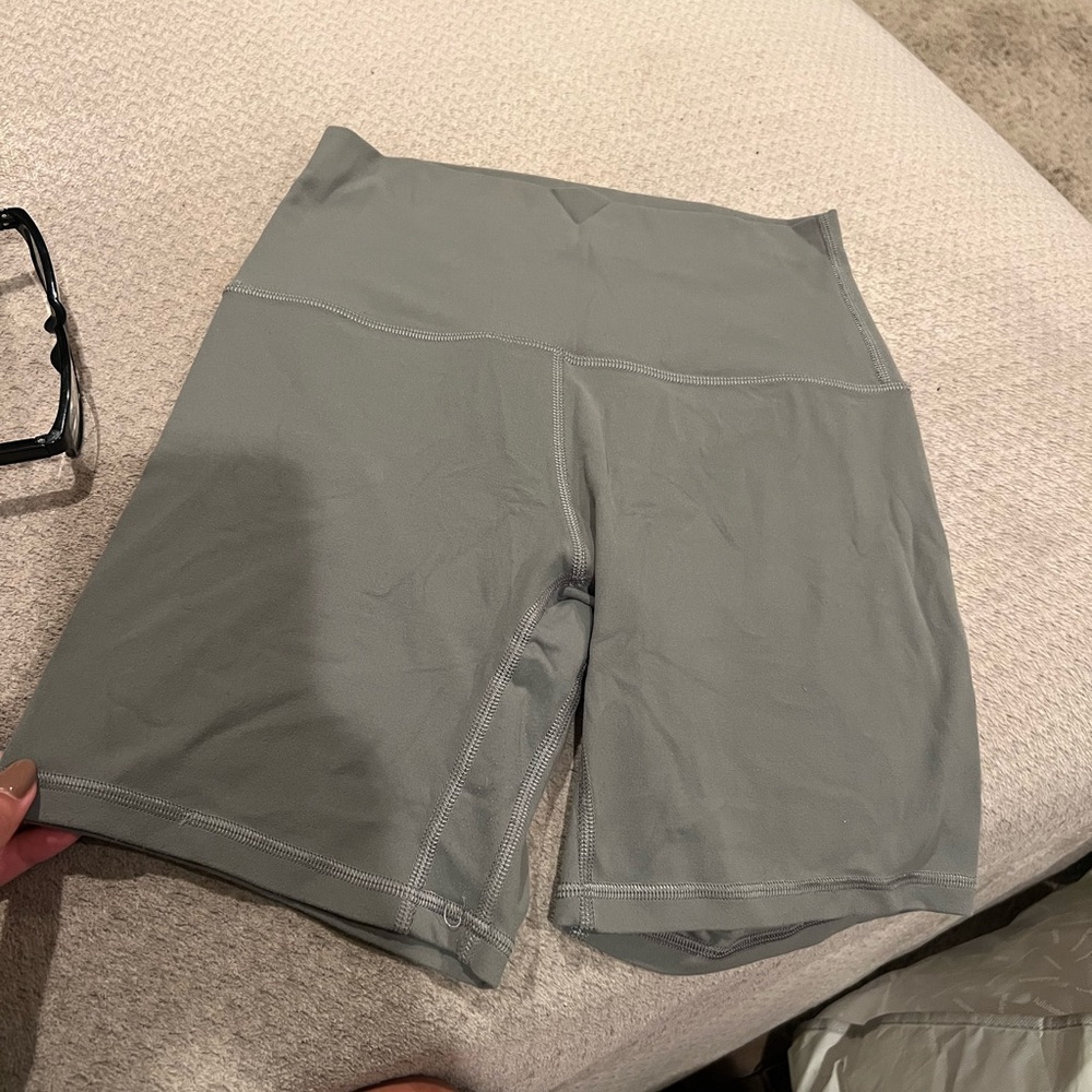 Lululemon Athletica Gray Bike Shorts High-Waisted Performance